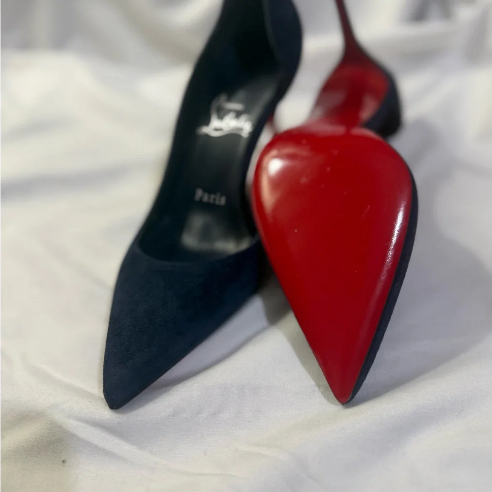 Christian Louboutin Iriza 
85 mm Pumps Veau velours - Zaffiro Women Size 6.5 - Picture 4 of 12